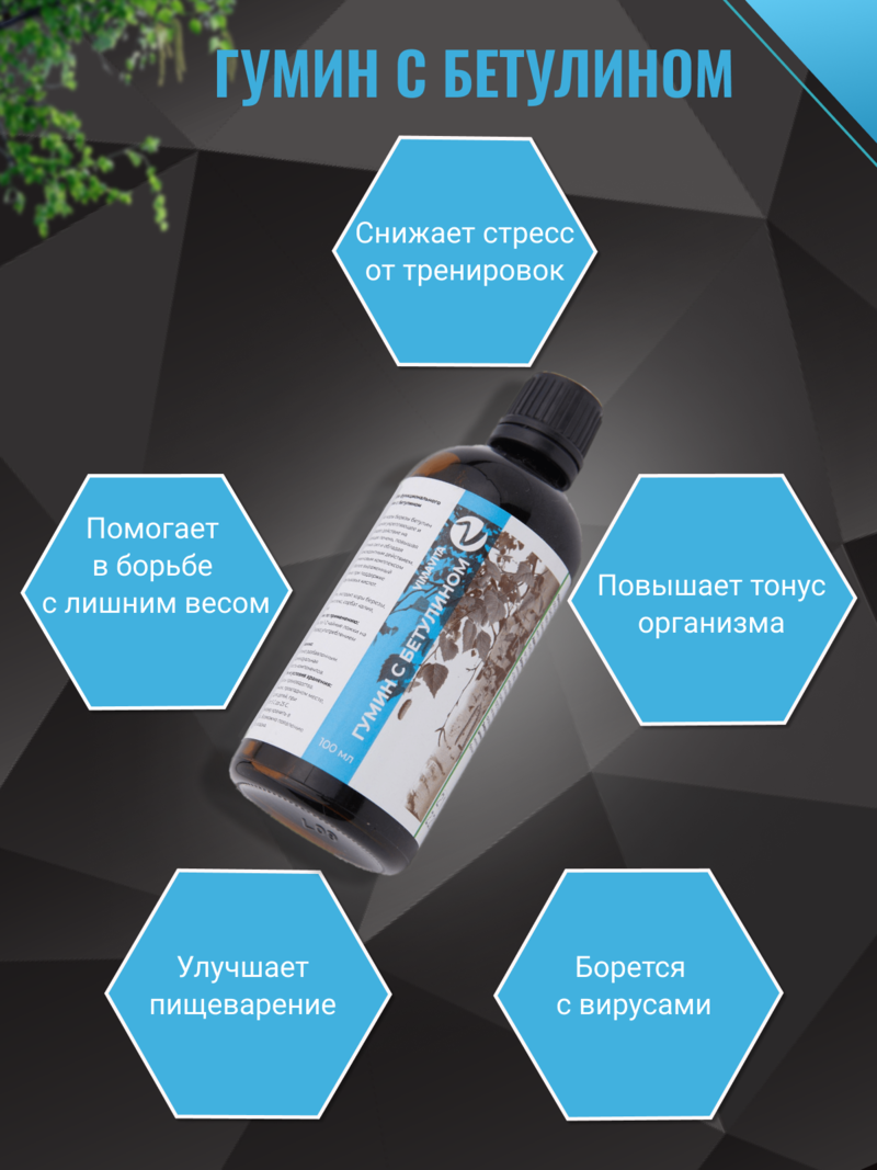 Внешний вид Концентрат для функционального напитка «Гумин с бетулином VIMAVITA» от ВимаВиты